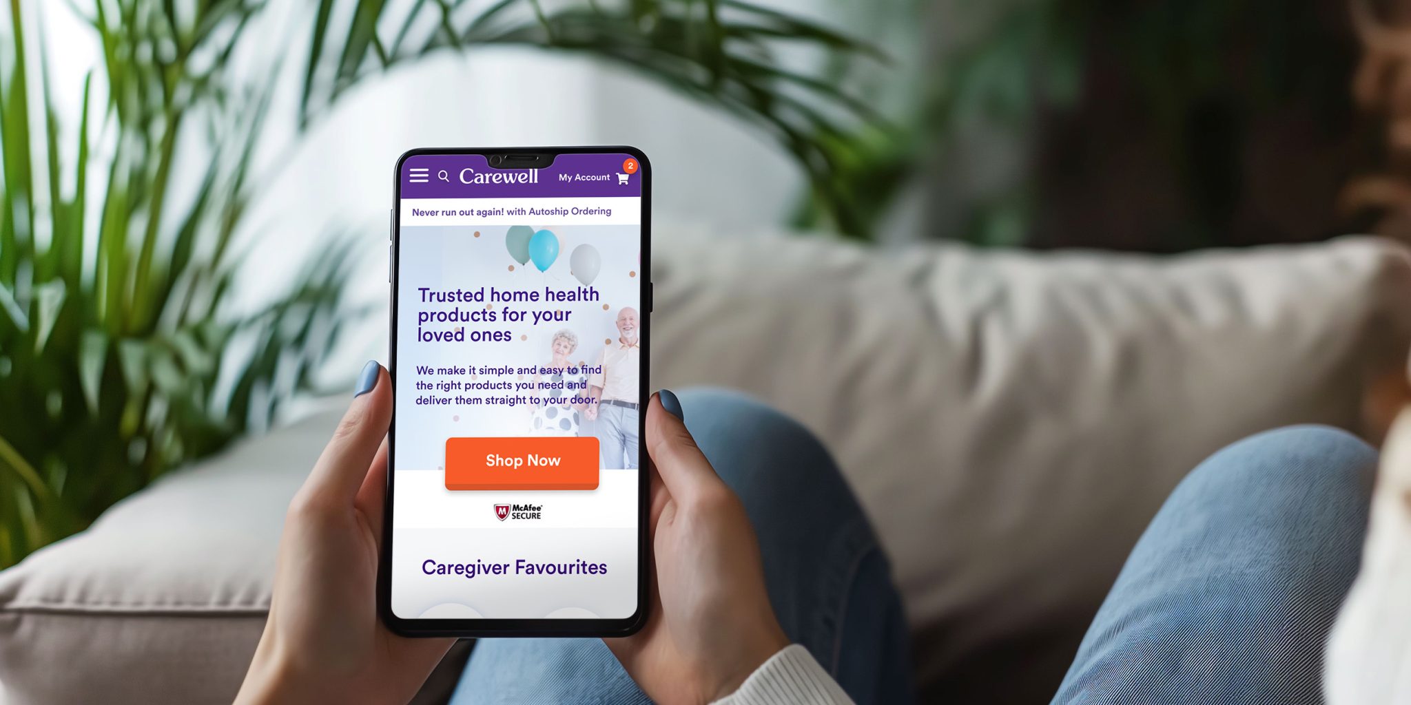 Carewell brand imagery after the rebrand